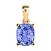 Tanzanite Solitaire Pendant in Vermeil Rose Gold Plated Sterling Silver 3.33 Ct