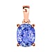 Tanzanite Solitaire Pendant in Vermeil Rose Gold Plated Sterling Silver 3.33 Ct