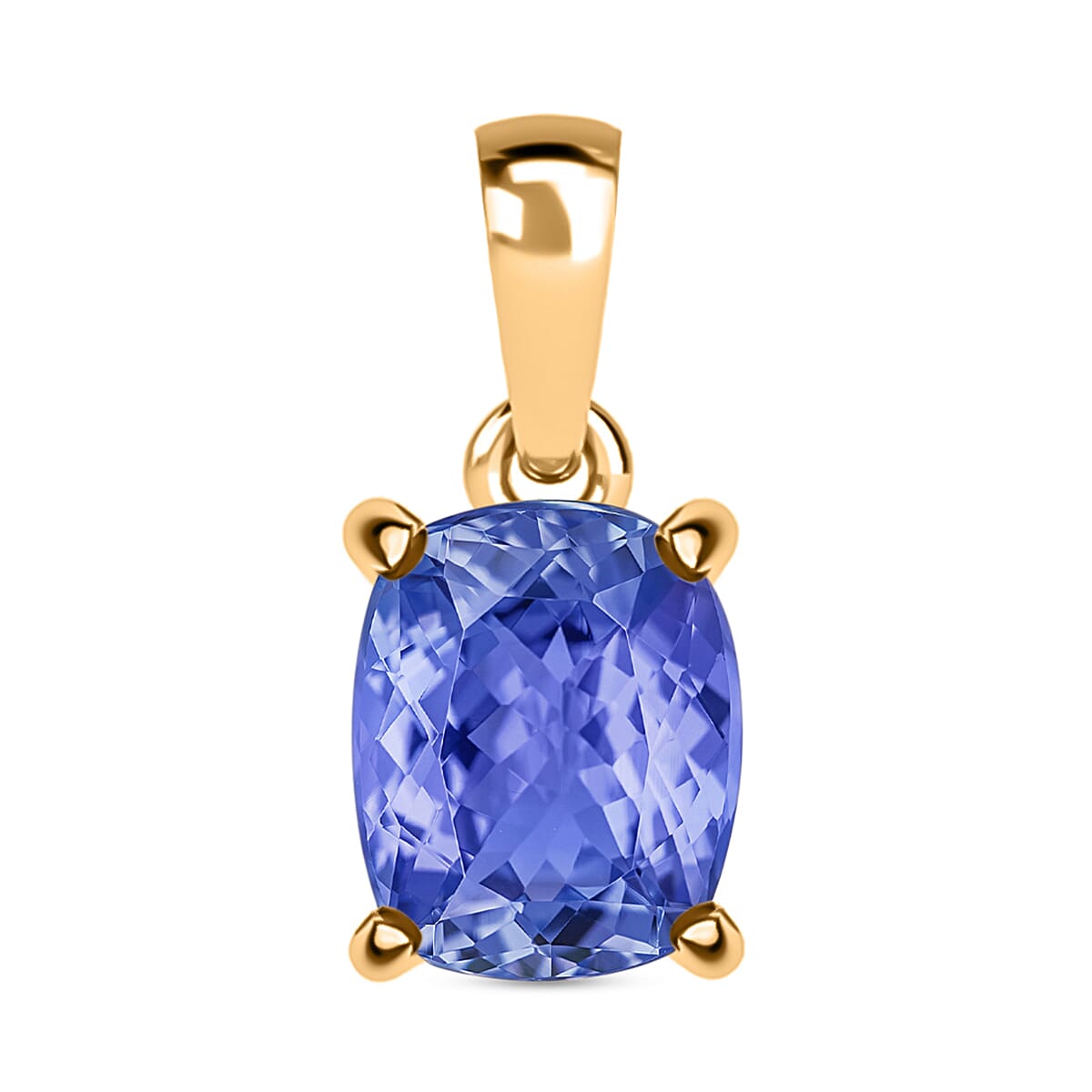 14K Yellow Gold   Tanzanite  Solitaire Pendant 5.00 ct,  Gold Wt. 2 Gms  5.000  Ct.