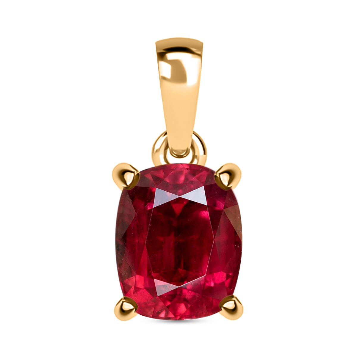 14K Yellow Gold   Rubellite  Solitaire Pendant 2.50 ct,  Gold Wt. 2 Gms  2.500  Ct.