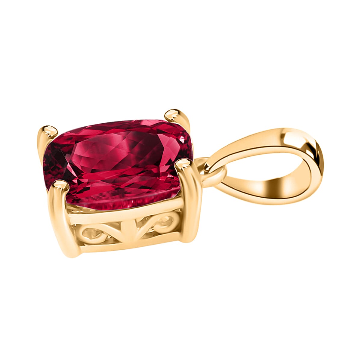 14K Yellow Gold   Rubellite  Solitaire Pendant 2.50 ct,  Gold Wt. 2 Gms  2.500  Ct.