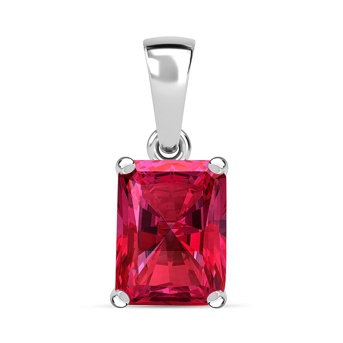18K W Gold  AAA   Rubellite  Solitaire Pendant 1.30 ct,  Gold Wt. 2 Gms  1.300  Ct.