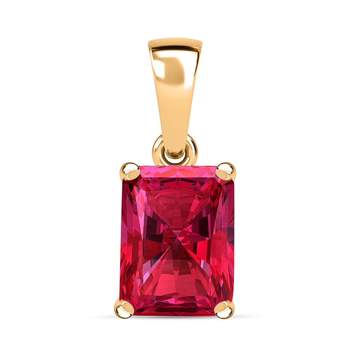 ILIANA 18K Yellow Gold AAA Rubellite Solitaire Pendant 1.85 Ct.