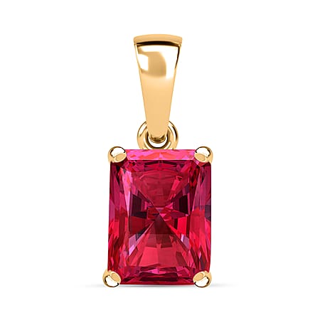 18K Yellow Gold AAA Rubellite Solitaire Pendant, Gold Wt. 2 Gms  1.300  Ct.