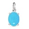 Sleeping Beauty Turquoise Solitaire Pendant in Vermeil Rose Gold Sterling Silver 2.60 Ct