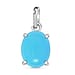 Sleeping Beauty Turquoise Solitaire Pendant in Vermeil Yellow Gold Sterling Silver 2.60 Ct