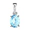 Aquamarine Solitaire Pendant in Vermeil Rose Gold Sterling Silver 1.30 Ct