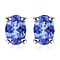 Tanzanite Solitaire Stud Earrings in Platinum Overlay Sterling Silver