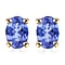 Tanzanite Solitaire Stud Earrings in Platinum Overlay Sterling Silver