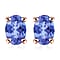 Tanzanite Solitaire Stud Earrings in Platinum Overlay Sterling Silver