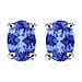 14K Yellow Gold AA Tanzanite Solitaire Stud Earrings, 1 Ct