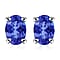 18K Yellow Gold AAA Tanzanite Solitaire Stud Push Post Earrings 1 ct.