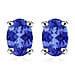 18K Rose Gold AAA Tanzanite Solitaire Stud Push Post Earrings, Gold Wt. 0.86 Gms 1.000  Ct.