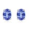 Tanzanite Solitaire Stud Push Post Earring in Vermeil Yellow Gold Sterling Silver 1.60 Ct