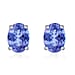 Tanzanite Solitaire Stud Earrings in Vermeil Rose Gold Plated Sterling Silver 1.60 Ct
