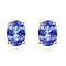 Tanzanite Solitaire Stud Push Post Earring in Vermeil Rose Gold Sterling Silver 1.60 Ct