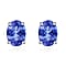 14K Rose Gold Tanzanite Solitaire Stud Push Post Earrings 1.60 ct.