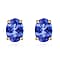 14K White Gold Tanzanite Solitaire Stud Push Post Earrings 1.60 ct.