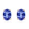 14K Yellow Gold Tanzanite Solitaire Stud Push Post Earring in Gold Wt. 0.8 grams, 1.60 Ct