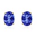18K Rose Gold Tanzanite Solitaire Stud Earrings, 1.60 Ct