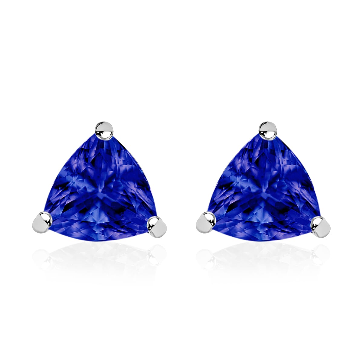 950 Platinum   Tanzanite  Solitaire Stud Push Post Earring 1.60 ct,  Platinum Wt. 0.8 Gms  1.600  Ct.