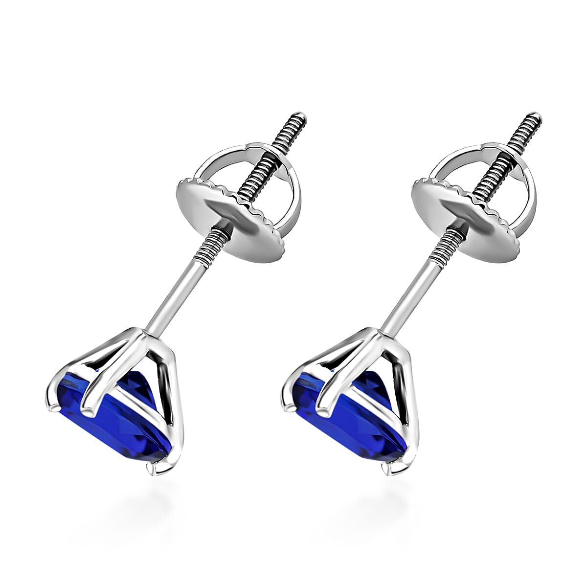 950 Platinum   Tanzanite  Solitaire Stud Push Post Earring 1.60 ct,  Platinum Wt. 0.8 Gms  1.600  Ct.