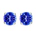 18K Rose Gold AAA Tanzanite Solitaire Stud Earrings