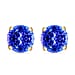 18K Rose Gold AAA Tanzanite Solitaire Stud Earrings