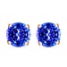 18K Rose Gold AAA Tanzanite Solitaire Stud Earrings