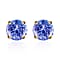 Tanzanite Solitaire Stud Push Post Earring in Vermeil Yellow Gold Sterling Silver 2.90 Ct