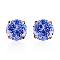 Tanzanite Solitaire Stud Earrings in Vermeil Yellow Gold Plated Sterling Silver 2.90 Ct