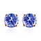 Tanzanite Solitaire Stud Push Post Earrings in Vermeil Rose Gold Plated Sterling Silver 2.90 ct.