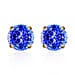   14K Yellow Gold AA Tanzanite Solitaire Stud Push Post Earring in Gold Wt. 2.7 grams, 2.90 Ct