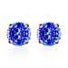   14K Yellow Gold AA Tanzanite Solitaire Stud Push Post Earring in Gold Wt. 2.7 grams, 2.90 Ct