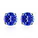 18K White Gold AAA Tanzanite Solitaire Stud Push Post Earrings 2.90 ct.
