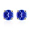 18K White Gold AAA Tanzanite Solitaire Stud Push Post Earrings 2.90 ct.