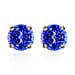 18K White Gold AAA Tanzanite Solitaire Stud Push Post Earrings 2.90 ct.