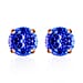 18K White Gold AAA Tanzanite Solitaire Stud Push Post Earrings 2.90 ct.