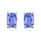 Tanzanite  Solitaire Stud Push Post Earring in Platinum Overlay Sterling Silver 1.60 ct