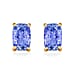 Tanzanite Solitaire Stud Push Post Earring in Vermeil Yellow Gold Plated Sterling Silver 1.60 Ct