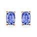 Tanzanite Solitaire Stud Push Post Earring in Vermeil Yellow Gold Plated Sterling Silver 1.60 Ct