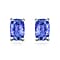 14K White Gold AA Tanzanite Solitaire Stud Push Post Earrings