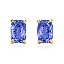 14K Rose Gold AAA Tanzanite Solitaire Stud Earrings