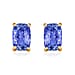 14K Rose Gold AAA Tanzanite Solitaire Stud Earrings