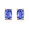 14K Rose Gold AAA Tanzanite Solitaire Stud Push Post Earring in Gold Wt. 0.8 grams, 1.120 Ct