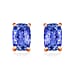 14K Rose Gold AAA Tanzanite Solitaire Stud Earrings