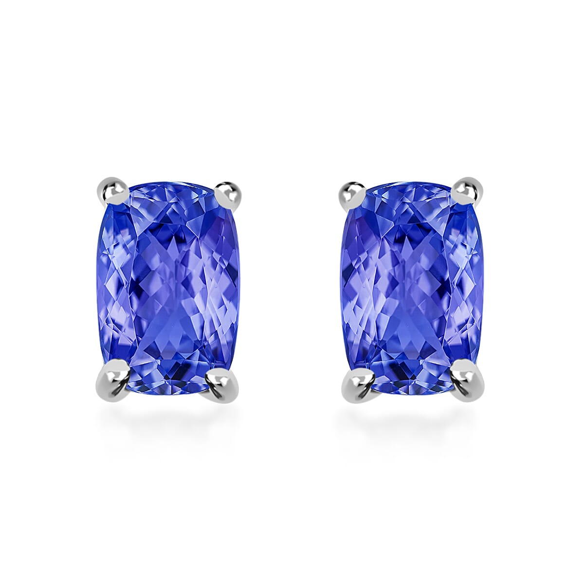 AAA   Tanzanite  Solitaire Stud Push Post Earring in 18K Gold