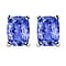 14K White Gold Tanzanite Solitaire Stud Push Post Earring in Gold Wt. 2.12 grams, 2.10 Ct