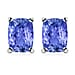 14K Rose Gold Tanzanite Solitaire Stud Earrings