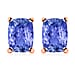14K Rose Gold Tanzanite Solitaire Stud Earrings